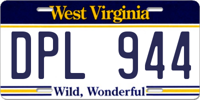 WV license plate DPL944