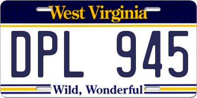 WV license plate DPL945