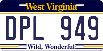 WV license plate DPL949