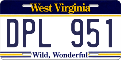 WV license plate DPL951
