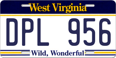 WV license plate DPL956