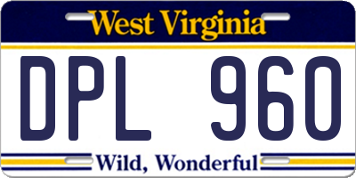 WV license plate DPL960