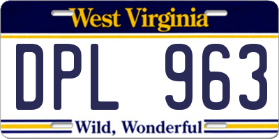 WV license plate DPL963