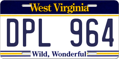 WV license plate DPL964