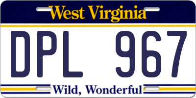 WV license plate DPL967