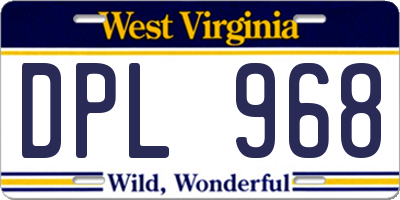 WV license plate DPL968