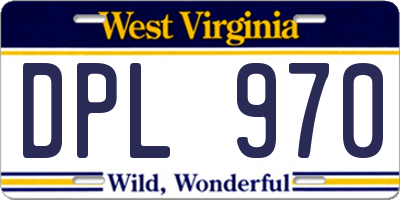 WV license plate DPL970