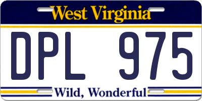 WV license plate DPL975