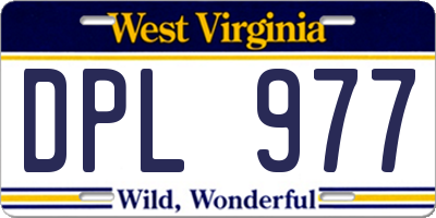 WV license plate DPL977