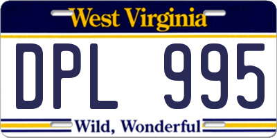 WV license plate DPL995