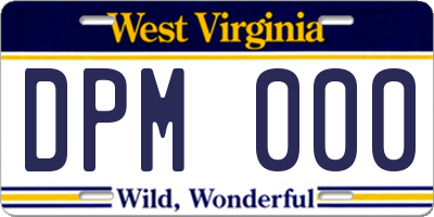 WV license plate DPM000
