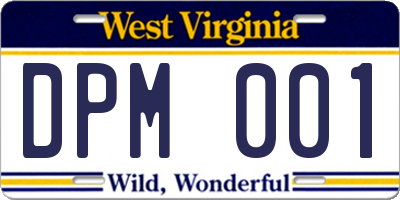 WV license plate DPM001