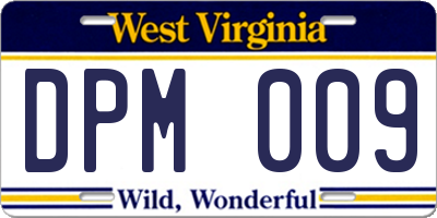 WV license plate DPM009