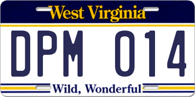 WV license plate DPM014