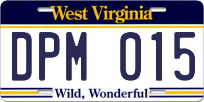 WV license plate DPM015
