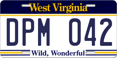 WV license plate DPM042