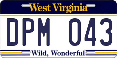 WV license plate DPM043