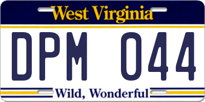 WV license plate DPM044