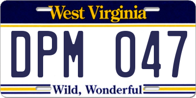 WV license plate DPM047