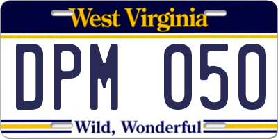 WV license plate DPM050