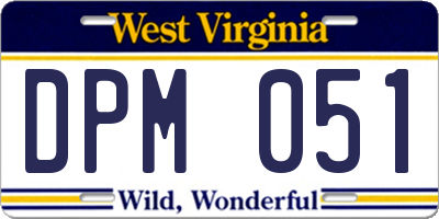 WV license plate DPM051