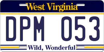 WV license plate DPM053