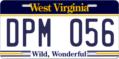 WV license plate DPM056