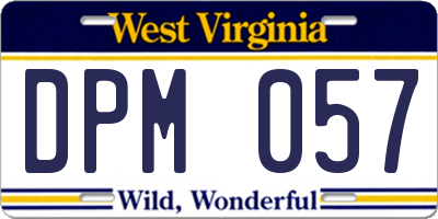 WV license plate DPM057