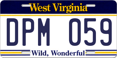 WV license plate DPM059
