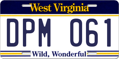 WV license plate DPM061