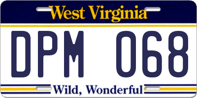 WV license plate DPM068