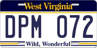 WV license plate DPM072