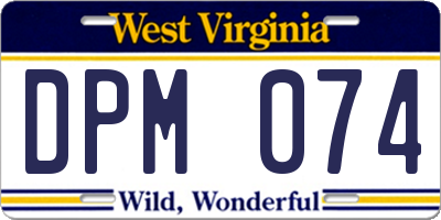 WV license plate DPM074