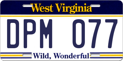 WV license plate DPM077