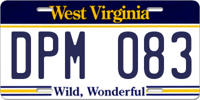 WV license plate DPM083