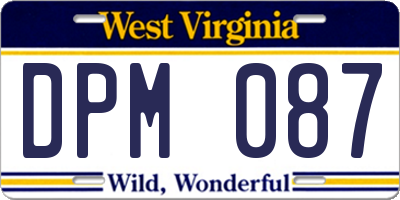 WV license plate DPM087