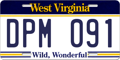 WV license plate DPM091