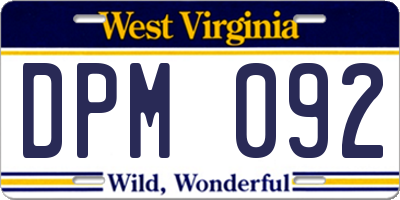 WV license plate DPM092