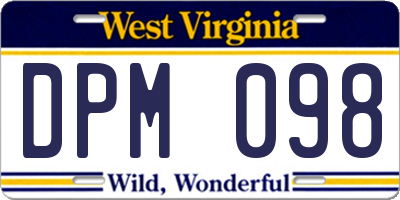 WV license plate DPM098