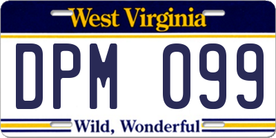 WV license plate DPM099