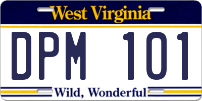 WV license plate DPM101