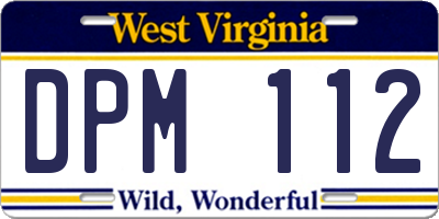 WV license plate DPM112