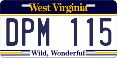 WV license plate DPM115