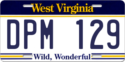WV license plate DPM129