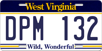 WV license plate DPM132