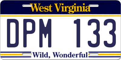 WV license plate DPM133