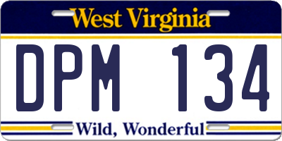 WV license plate DPM134