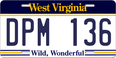 WV license plate DPM136
