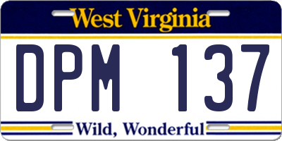 WV license plate DPM137