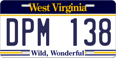 WV license plate DPM138